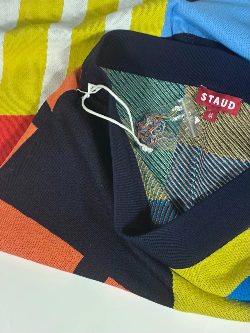 Staud Karina Knit Midi Skirt Sails Up Medium NEW Geometric Colorblock